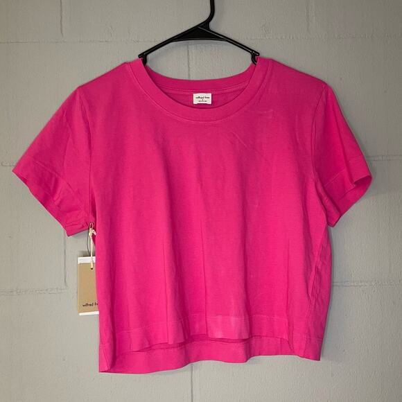 Wilfred Tops - NWT Wilfred Free Aritzia Hot Pink Vital Baby Tee Women’s Sz Medium Basic T-Shirt